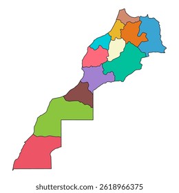 Forma del símbolo del mapa de Marruecos, Ilustración vectorial plana del icono del concepto del Web de viaje .
