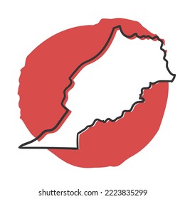 Morocco Map Traditional Doodle. Icons Sketch Hand Made. Design Vector Line Art.
