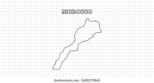 Morocco map travel with outline simple drawing version Illustration