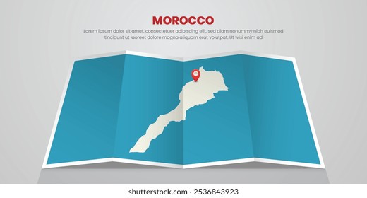 morocco map travel with pin tag location design Illustration