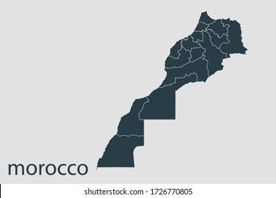 morocco map vector, Abstract design vector illustration Eps 10. Navy color.High Detailed on white background.