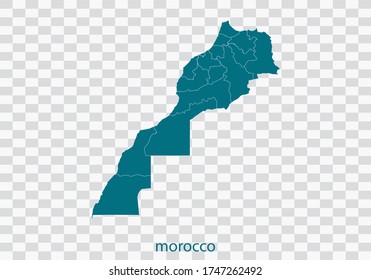 morocco map vector, isolated teal color on transparent background