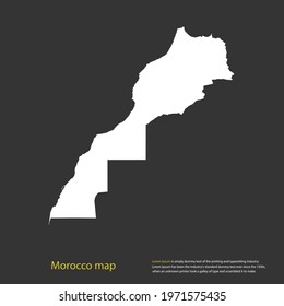 Morocco map white color High Detailed on dark background. Abstract design vector illustration eps 10