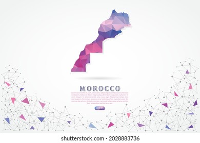 Morocco map - World Map International vector template with polygon pink color gradient isolated on white background for education, website, banner, infographic - Vector illustration eps 10