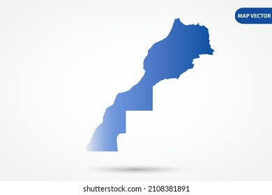 Morocco Map - World Map International vector template with Blue gradient color isolated on white background for design, education, website, infographic - Vector illustration eps 10