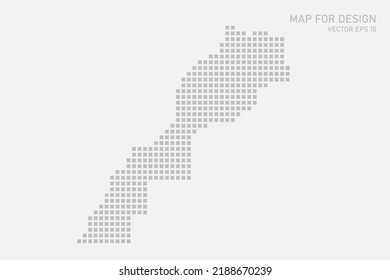 Morocco Map - World map International vector template with grey pixel, grid, grunge, halftone style isolated on white background for education, infographic, design - Vector illustration eps 10
