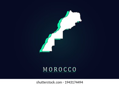 Morocco Map - World map vector template with green and white  color gradient isolated on dark background - Vector illustration eps 10