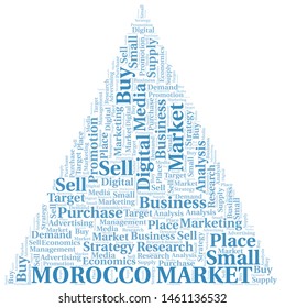 Morocco Market word cloud. Vector made with text only