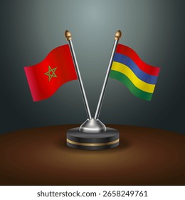 A tabela de Marrocos e Maurício sinaliza a relação com o plano de fundo gradiente. Ilustração de vetor