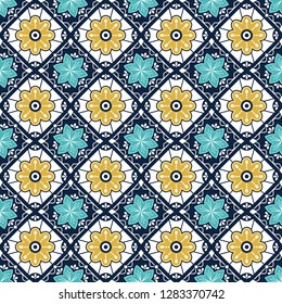 Morocco Mexican Seamless Decorative Pattern Background 