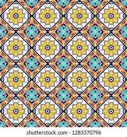 Morocco Mexican Seamless Decorative Pattern Background 