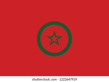 Morocco national flag circle shape country emblem state symbol 