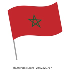 Bandeira nacional de Marrocos flutters com mastro