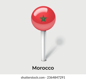 Morocco national flag map marker pin icon illustration