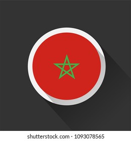 Morocco national flag on dark background. Vector illustration.