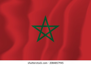 Morocco National flag soft waving background illustration