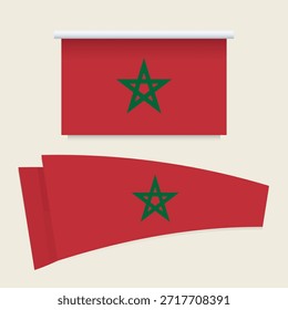 Morocco National Flag Vector Illustration. Moroccan Country Banner Symbol, Official Colors, Eps10.