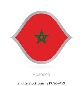 Morocco national team flag in style for international basketball competitions. Vector sign.