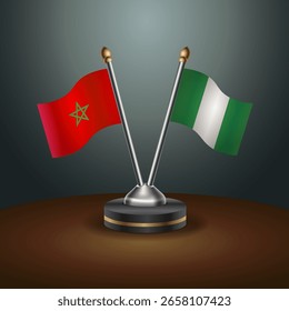 Tabela de Marrocos e Nigéria sinaliza relação com fundo de gradiente. Ilustração de vetor