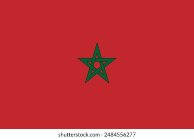 Morocco official flag vector with standard size and proportion. National flag emblem with accurate size and colors.