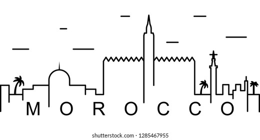 Morocco outline icon. Can be used for web, logo, mobile app, UI, UX
