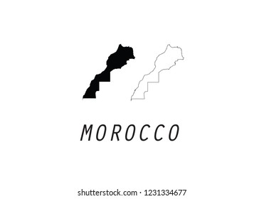 Morocco outline map country shape 