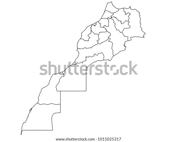 Image Vectorielle De Stock De Morocco Outline Map Detailed Isolated