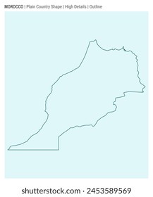 Morocco plain country map. High Details. Outline style. Shape of Morocco. Vector illustration.