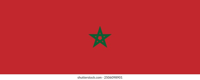  Diseño e ilustración del Vector de la bandera rectangular de Marruecos, bandera Horizontal nacional de Marruecos