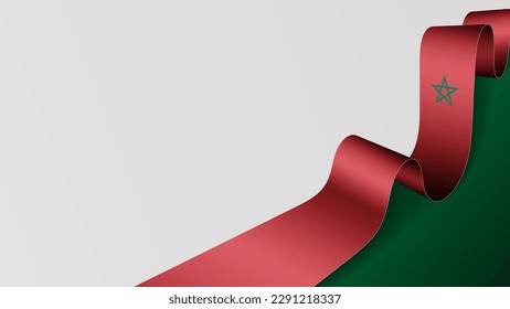 Morocco ribbon flag background. Element of impact for the use you want to make of it.