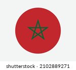 Morocco Round Country Flag. Moroccan Circle National Flag. Kingdom of Morocco Circular Shape Button Banner. EPS Vector Illustration.