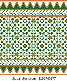 Morocco Seamless Border. Traditional Islamic Design. Mosque decoration element.