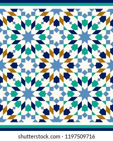 Morocco Seamless Border. Traditional Islamic Design. Mosque decoration element.