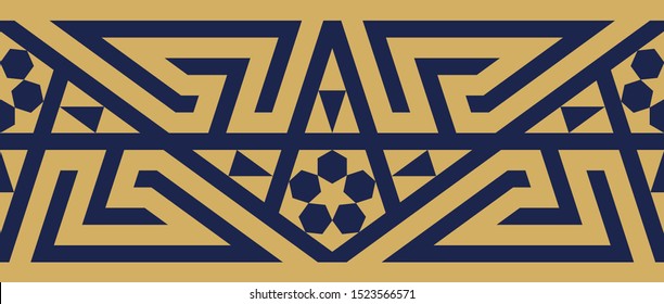 Morocco Seamless Border. Traditional Islamic Design. Mosque decoration element.