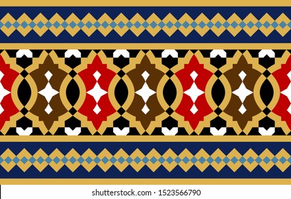 Morocco Seamless Border. Traditional Islamic Design. Mosque decoration element.