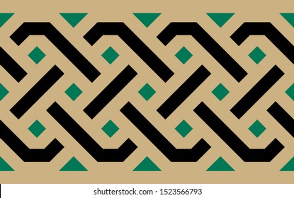 Morocco Seamless Border. Traditional Islamic Design. Mosque decoration element.
