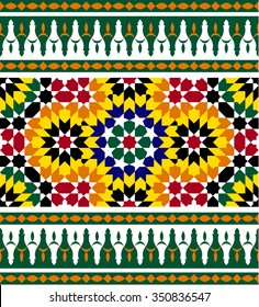 Morocco Seamless Border. Traditional Islamic Design. Mosque decoration element.