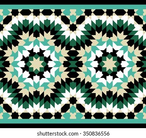 Morocco Seamless Border. Traditional Islamic Design. Mosque decoration element.