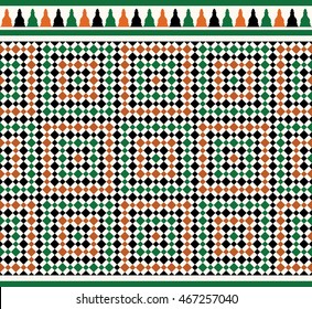 Morocco Seamless Border. Traditional Islamic Design. Mosque decoration element.