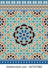 Morocco Seamless Border. Traditional Islamic Design. Mosque decoration element.