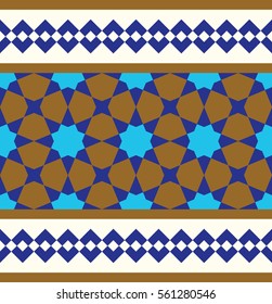 Morocco Seamless Border. Traditional Islamic Design. Mosque decoration element.