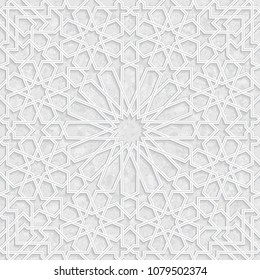 Morocco Seamless Light grey Pattern, Traditional Arabic Islamic wallpaper, Geometric heritage design, vector illustration