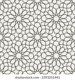 Morocco seamless pattern. Repeating marocco grid. Arabic background. Repeated simple moroccan mosaic motive. Islamic texture. Design rococo prints. Abstract arabesque patern. Vector illustration