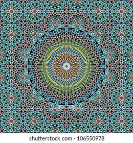 Morocco Seamless Pattern. Traditional Arabic Islamic Background. Mosque decoration element.