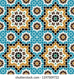 Morocco Seamless Pattern. Traditional Arabic Islamic Background. Mosque decoration element.