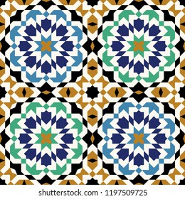 Morocco Seamless Pattern. Traditional Arabic Islamic Background. Mosque decoration element.