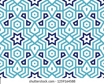 Morocco Seamless Pattern. Traditional Arabic Islamic Background. Mosque decoration element.