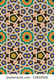 Morocco Seamless Pattern. Traditional Arabic Islamic Background. Mosque decoration element.