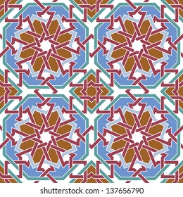 Morocco Seamless Pattern. Traditional Arabic Islamic Background. Mosque decoration element.