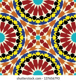 Morocco Seamless Pattern. Traditional Arabic Islamic Background. Mosque decoration element.